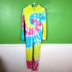 Rare limited edition Soulcycle oneies tie dye skull bones zip up one piece sz XS